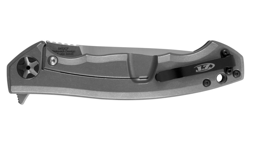 Zero Tolerance Large Sinkevich Carbon Fiber Folding Knife,4in,Drop Point,Stonewash and Satin,Black,Carbon Fiber Handle, 0452CF