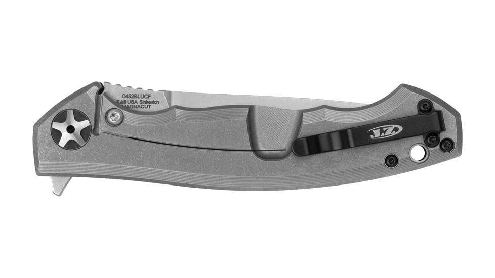 Zero Tolerance Large Sinkevich Fixed Blade Knife, 4in, CPM MagnaCut Stainless Steel, Carbon Fiber/Titanium/Stonewash, 0452BLUCF