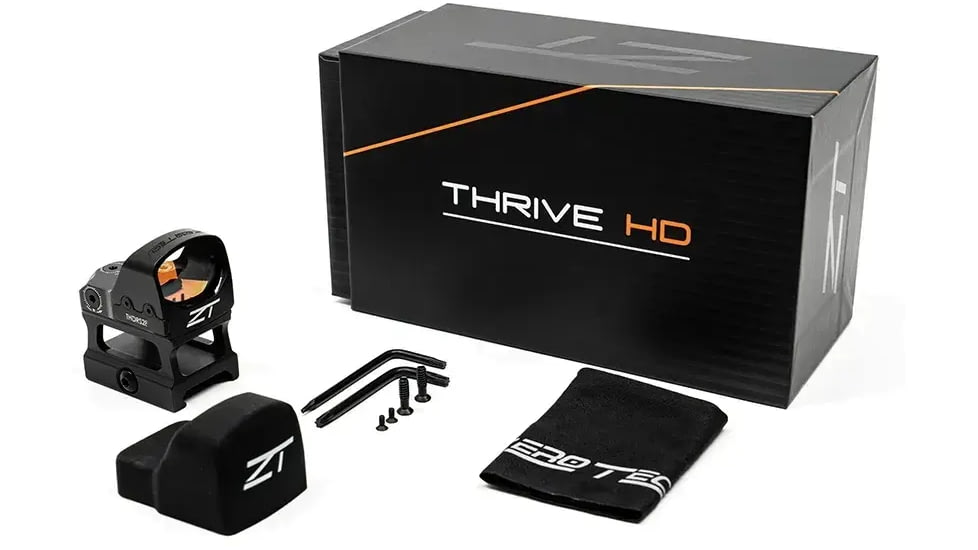 ZeroTech Optics Thrive HD RMR FootPrint Reflex Red Dot Sight w/ High Mount, 1x28mm, 3 MOA Green Dot, Black, THDRS28GH