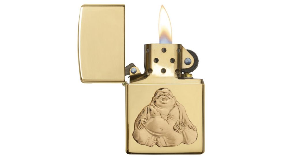 Zippo Laughing Buddha HighPolish Brass Pocket Lighter, 29626