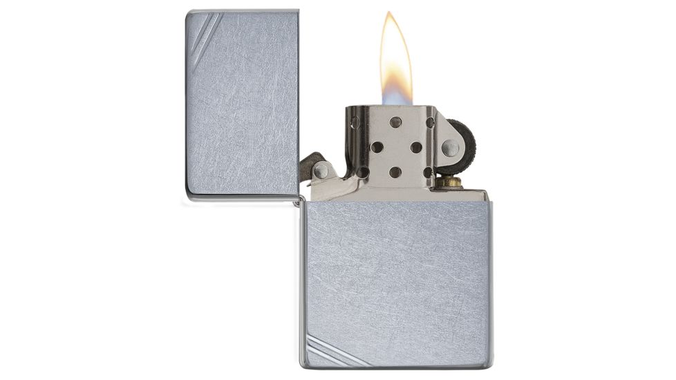 Zippo Vintage Street Chrome, Silver w/Slashes, ZI267