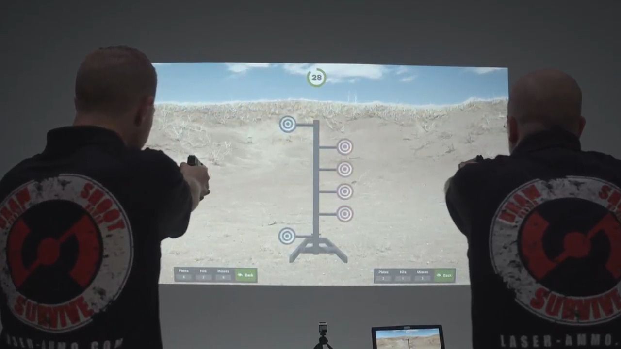 opplanet laser ammo smokeless range system dueling toss video