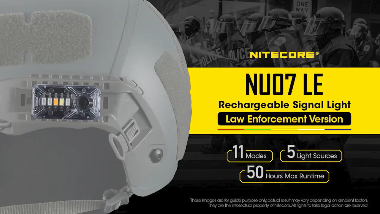 opplanet nitecore nu07 le 5 color rechargeable signal light for helmet or molle video