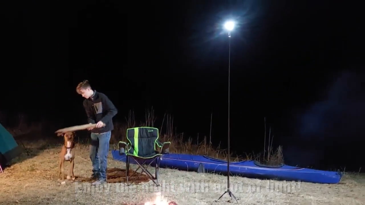 opplanet stkr concepts fli pro 8 telescoping area light for camping video