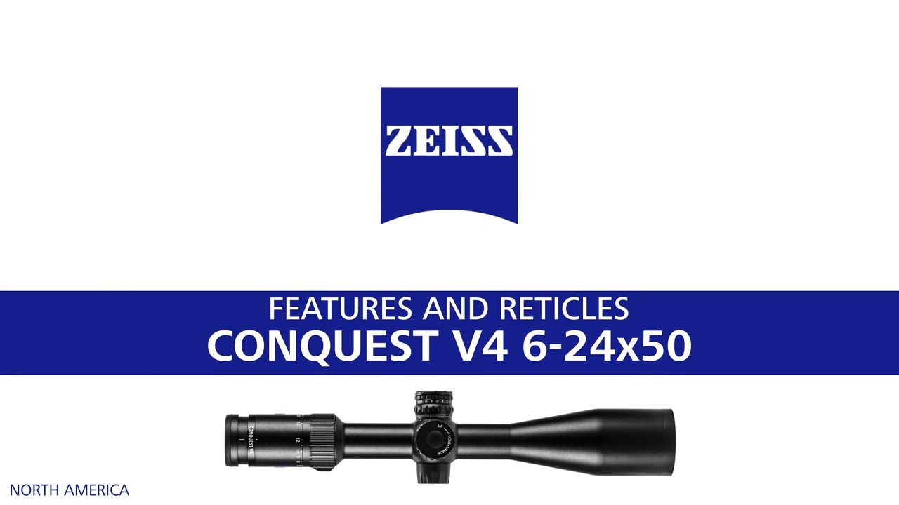 opplanet zeiss conquest v4 rifle scope 6 24x50 features and reticles video